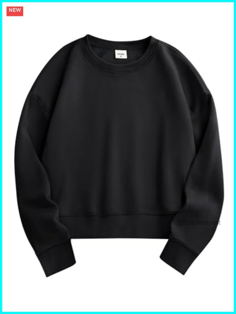 Cropped Crewneck Sweatshirt Relaxed Fit Casual Everyday Pullover